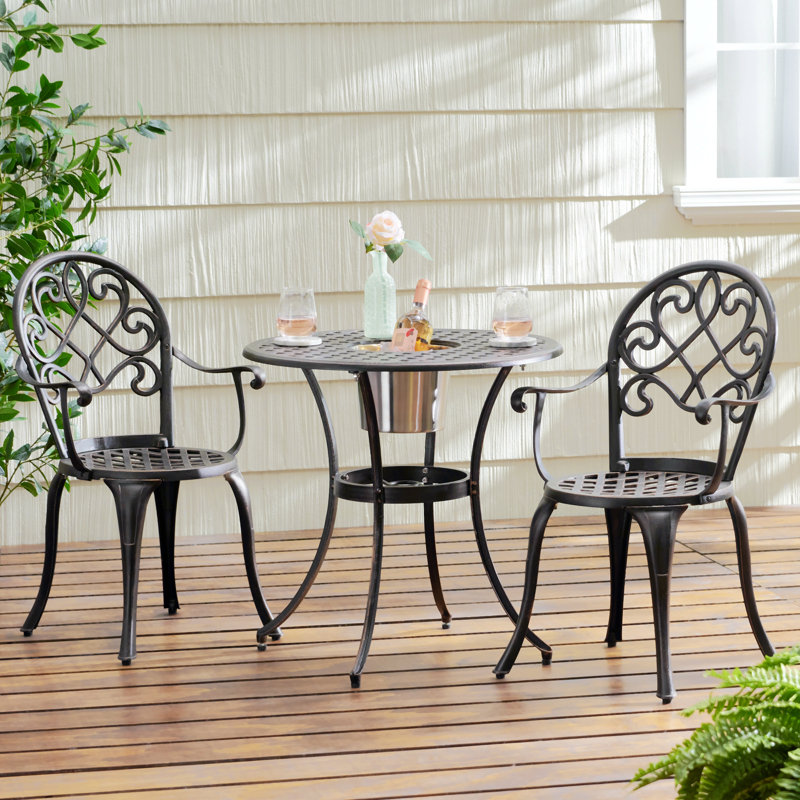 MaMa CAMDEN 3PC CAST BISTRO SET W ICE BUCKET Wayfair